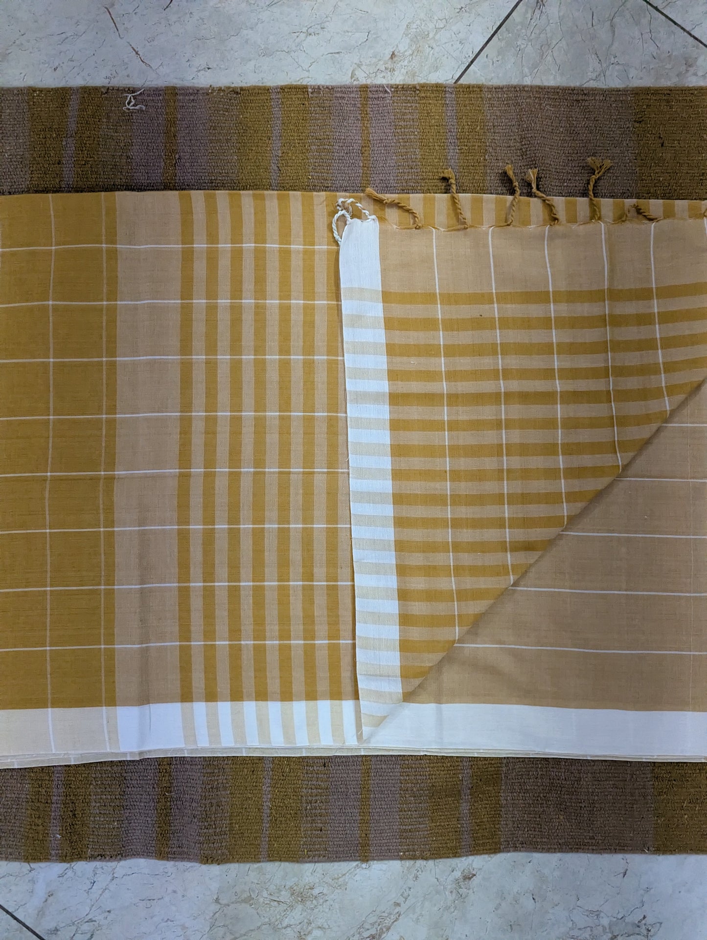 Tharini Collection - Mustard and white