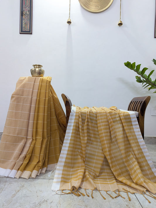 Tharini Collection - Mustard and white